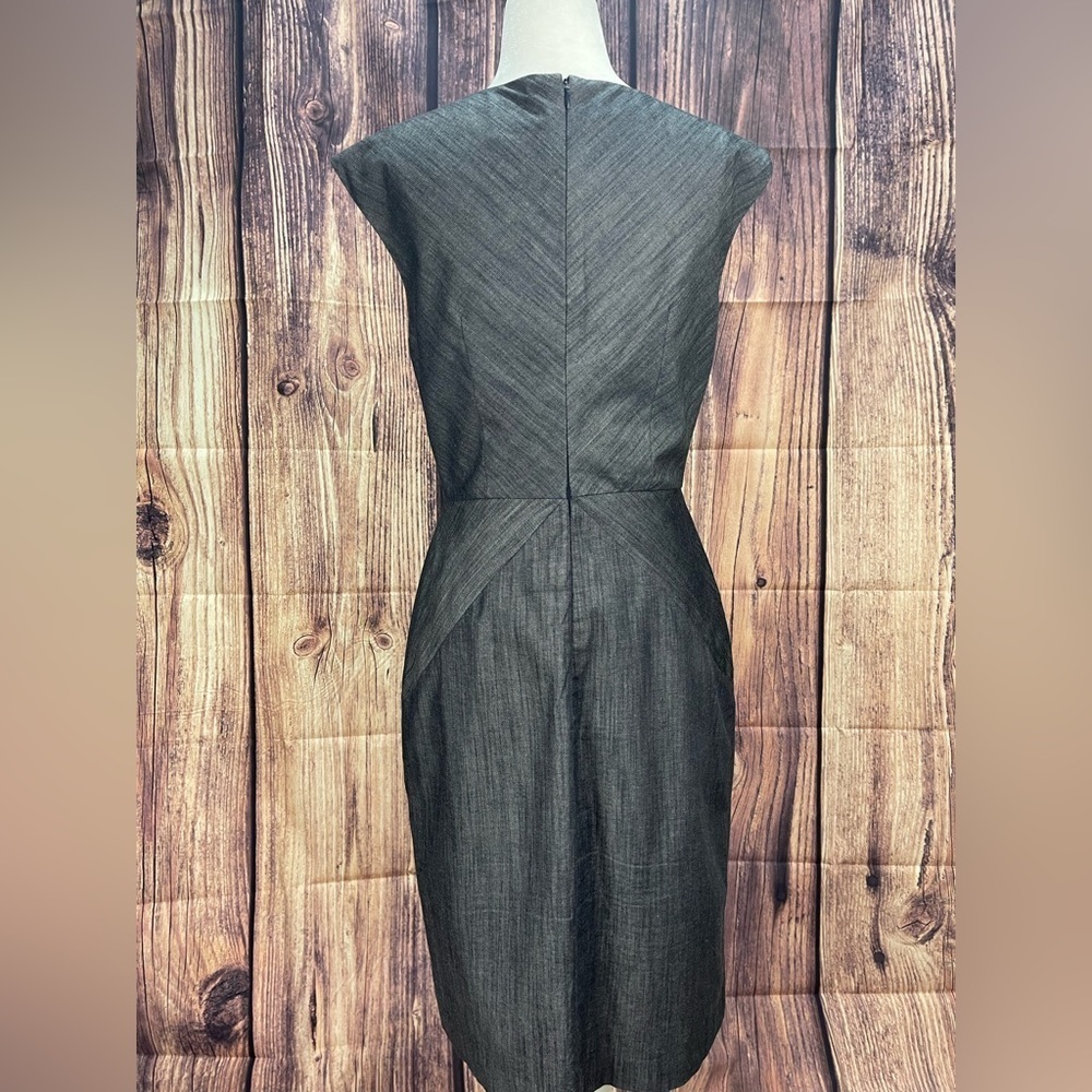 Calvin Klein gray cotton blend V-neck dress women’s size 6 Calvin Klein - Picture 5 of 13